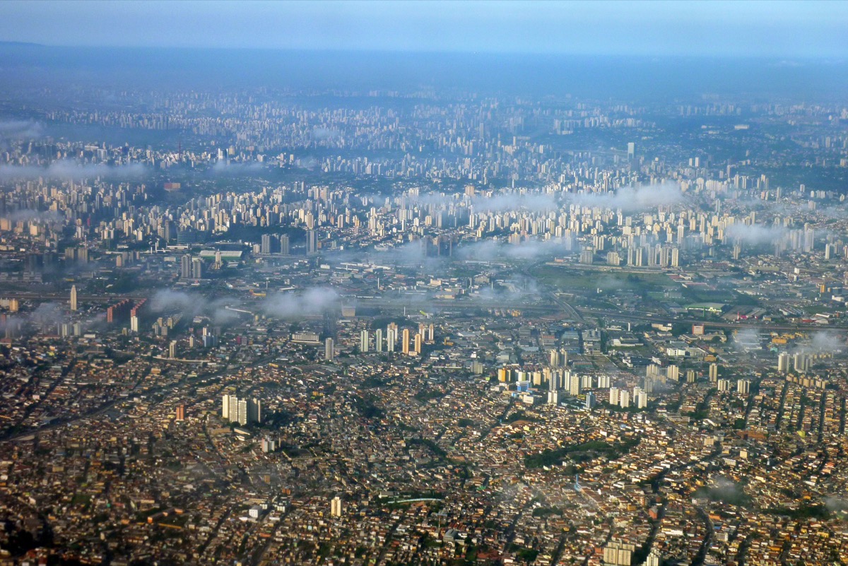 Vista aérea de São Paulo — os bairros com mais roubo de celular em 2025